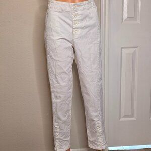 Sundance Vintage Style Button Fly White Pants, Size 10